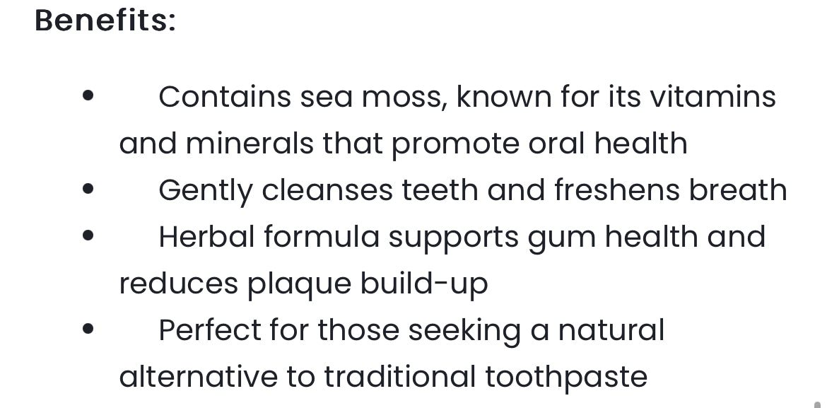 Seamoss Toothpaste